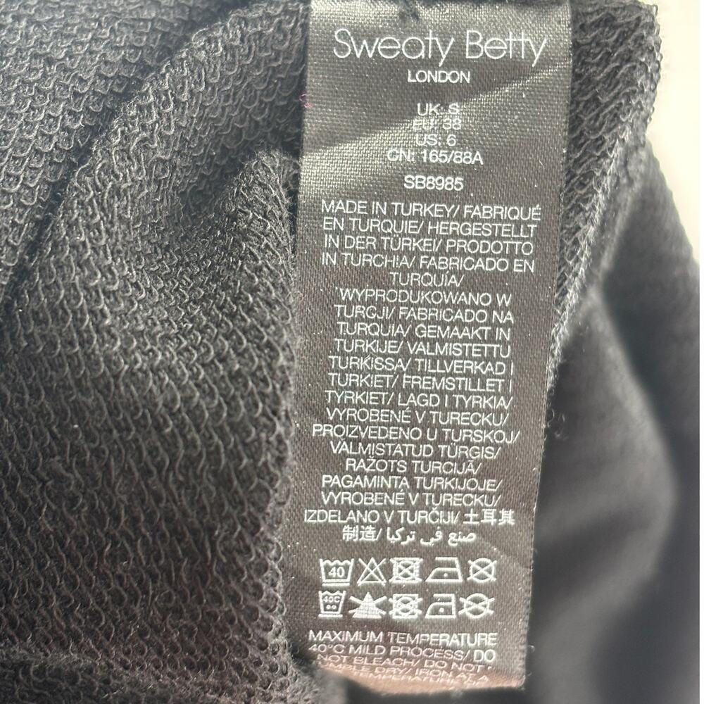 Sweaty Betty Black Cotton After Class Longline Pullover Sweatshirt - Picture 11 of 12